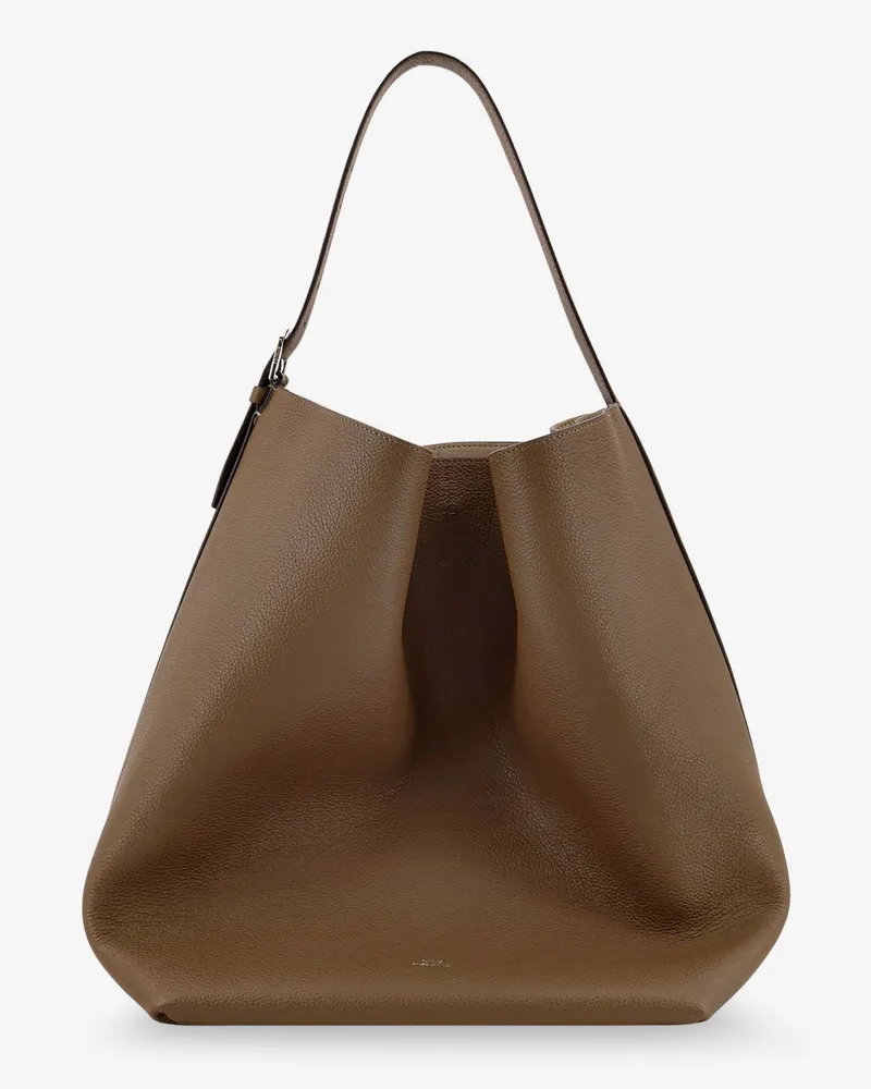 Totême Leather Belted Tote shoulder bag -  - gender_Woman Beige