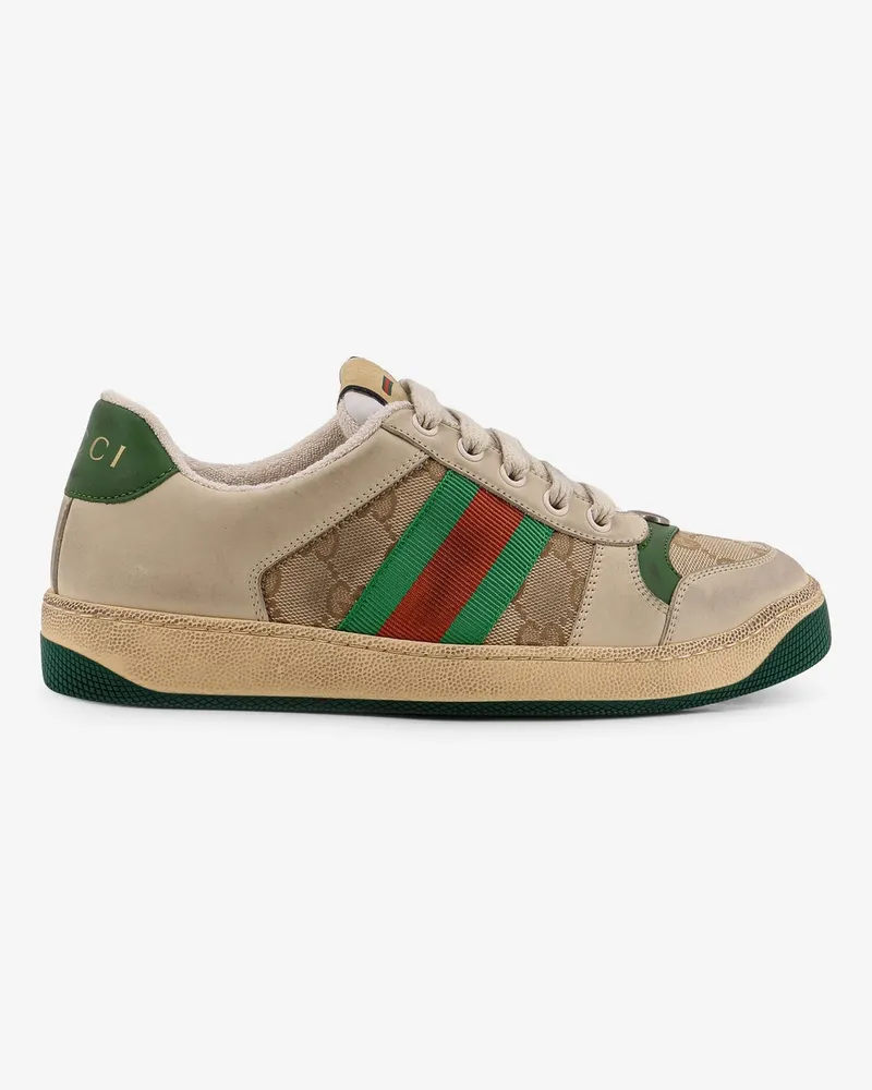 Gucci Screener leather and GG Supreme Fabric sneakers -  - gender_Woman Beige