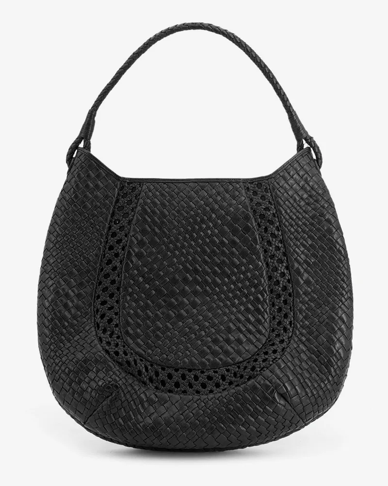 IBELIV Lamia vegetable leather shoulder bag with woven pattern -  - gender_Woman Black