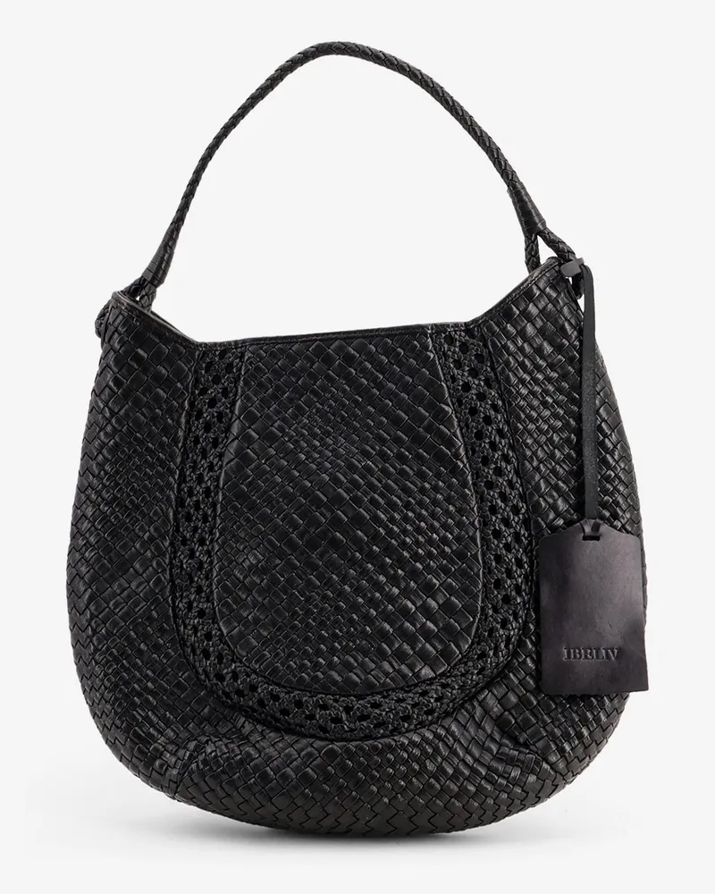 IBELIV Lamia vegetable leather shoulder bag with woven pattern -  - gender_Woman Black