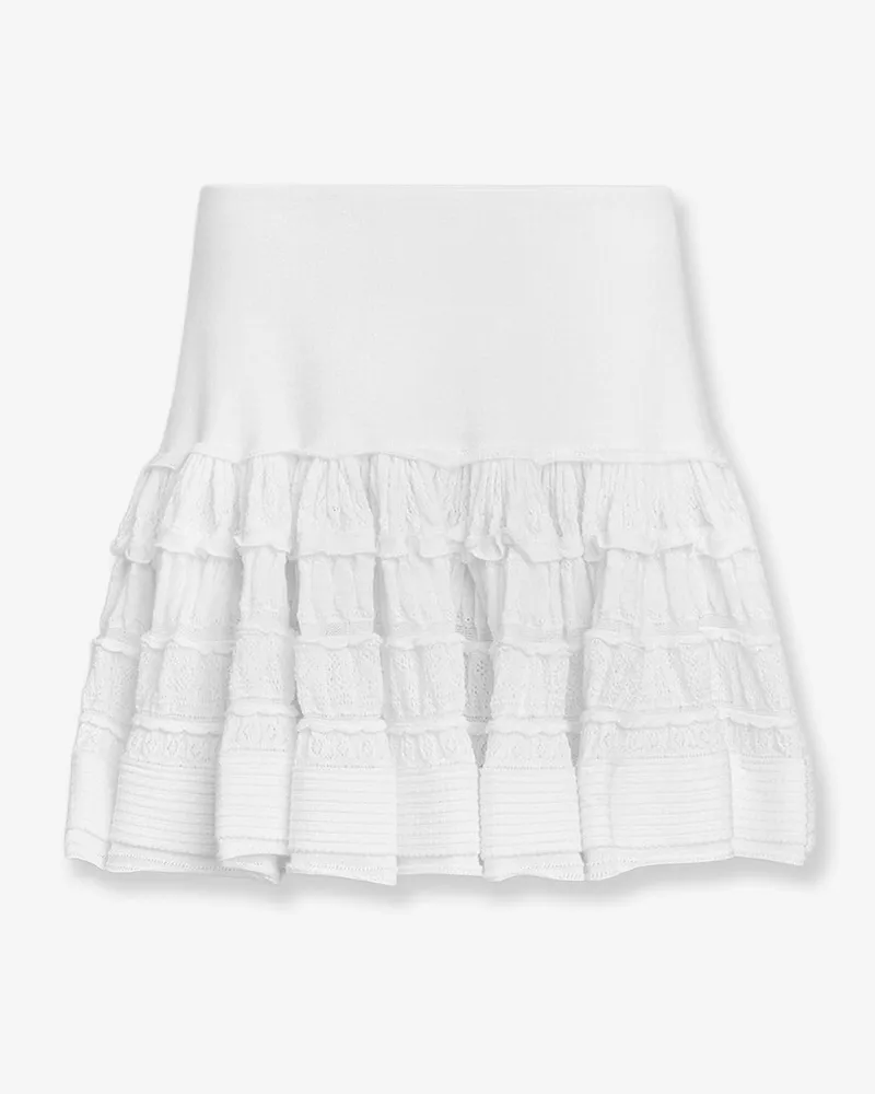 Alaïa Ruffle virgin wool skirt -  - gender_Woman White