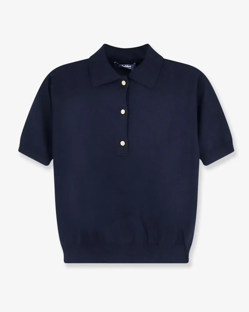 Max Mara Smmpomposa cotton, silk and cashmere polo shirt -  - gender_Woman Blue
