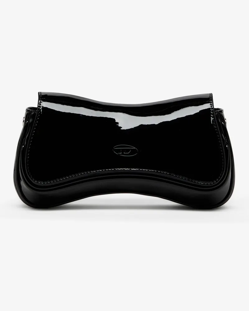 Diesel Play Clutch patent fabric shoulder bag -  - gender_Woman Black