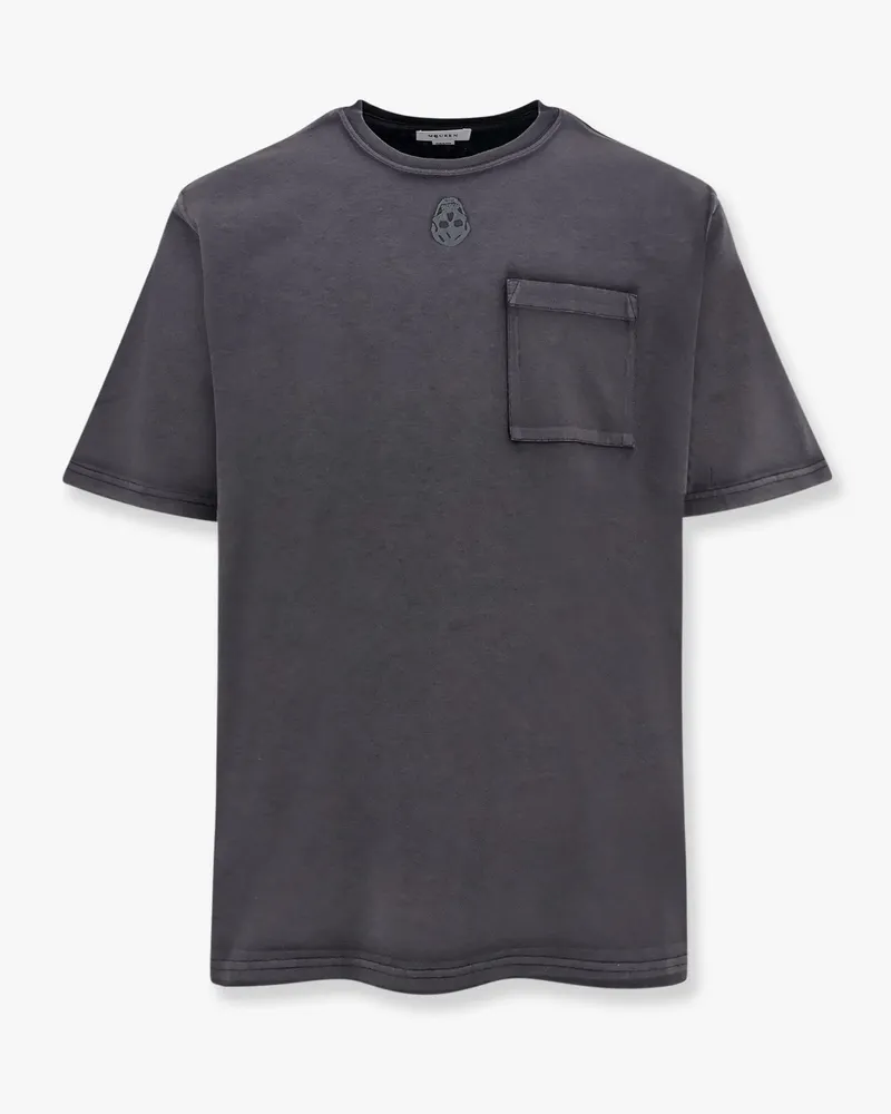 Alexander McQueen Cotton t-shirt with frontal iconic skull -  - gender_Man Black