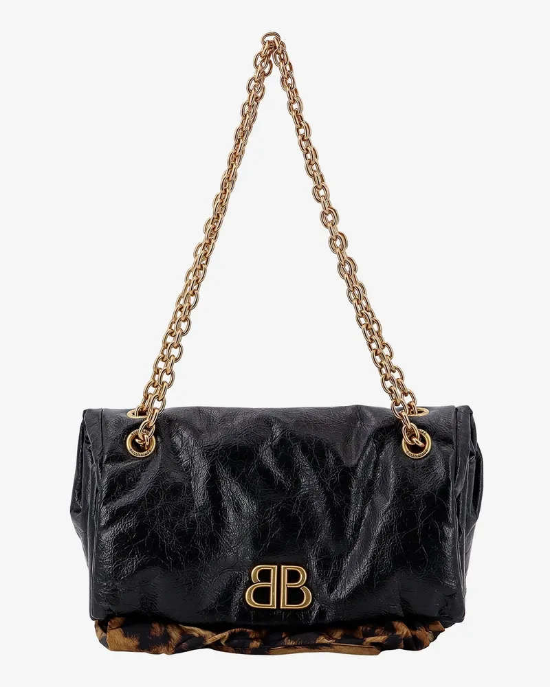 Balenciaga Changeable leather shoulder bag with animalier insert -  - gender_Woman Black