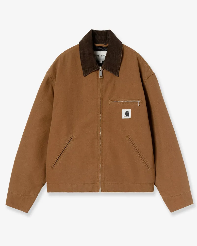 Carhartt WIP Detroit canvas jacket with front logo patch -  - gender_Woman Brown
