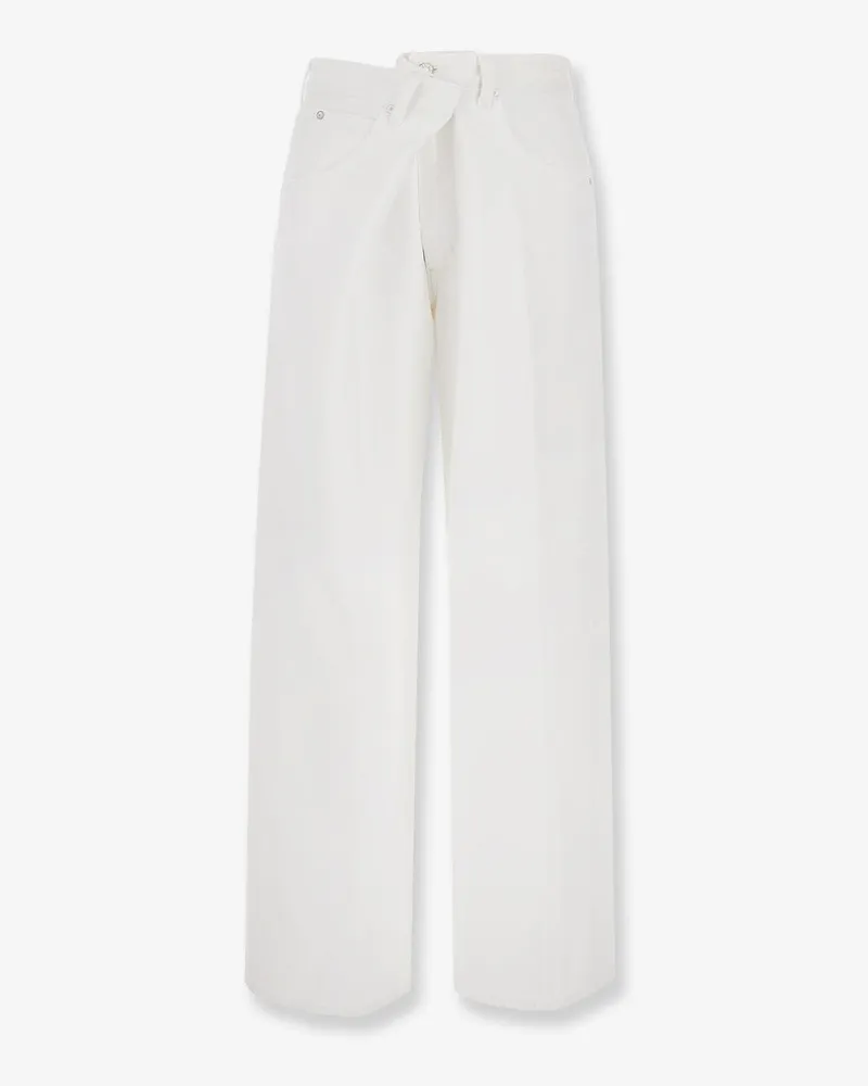 AGOLDE Vana Fold Jean regenerative white denim trousers -  - gender_Woman White
