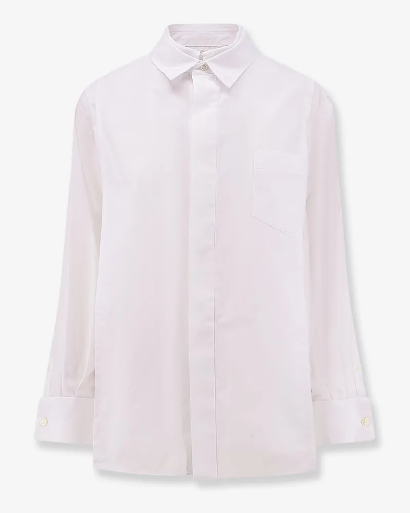 Sacai Poplin shirt with front panel -  - gender_Woman White