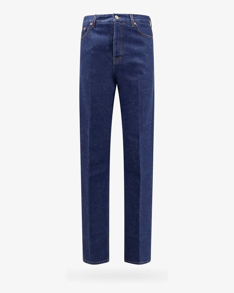 Gucci Cotton jeans with back logo patch -  - gender_Man Blue
