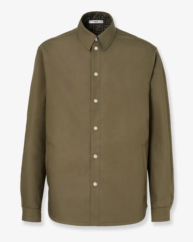 Fendi Zucca Green FF jacquard nylon blouson -  - gender_Man Green