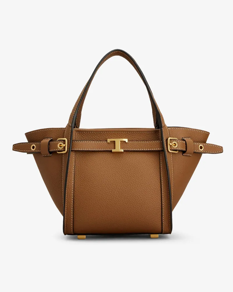 TOD'S T Signature Leather Tote Bag -  - gender_Woman Brown