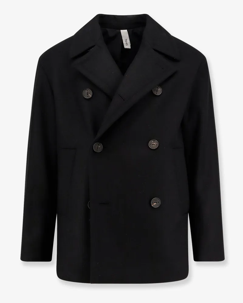 Hevò Trani double-breasted wool blend coat -  - gender_Man Black
