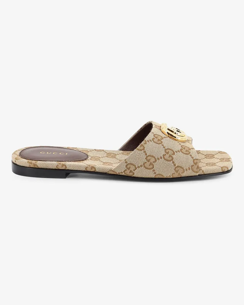 Gucci GG fabric slide sandals -  - gender_Woman Beige