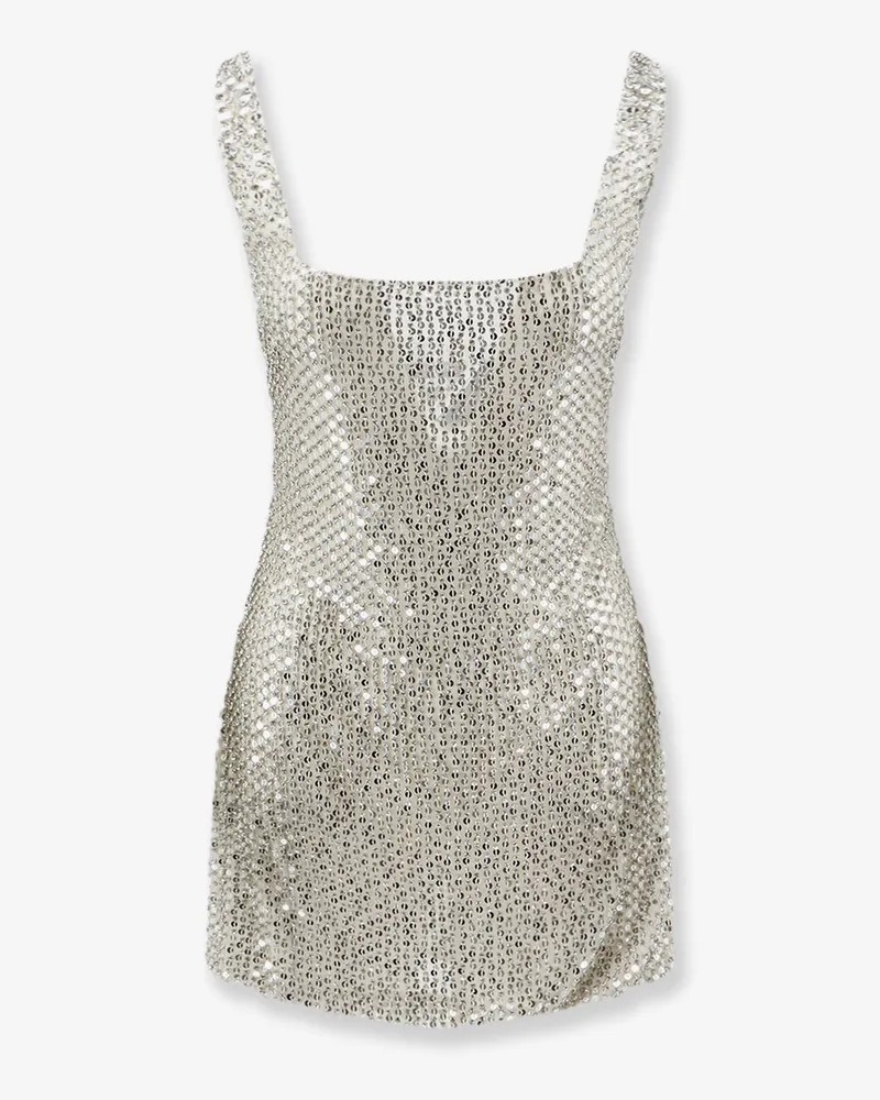 Retrofête Mini dress with seqiuins and rhinestones -  - gender_Woman Silver