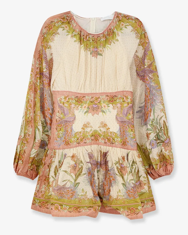 Zimmermann Indra mini dress in cotton and silk -  - gender_Woman Beige