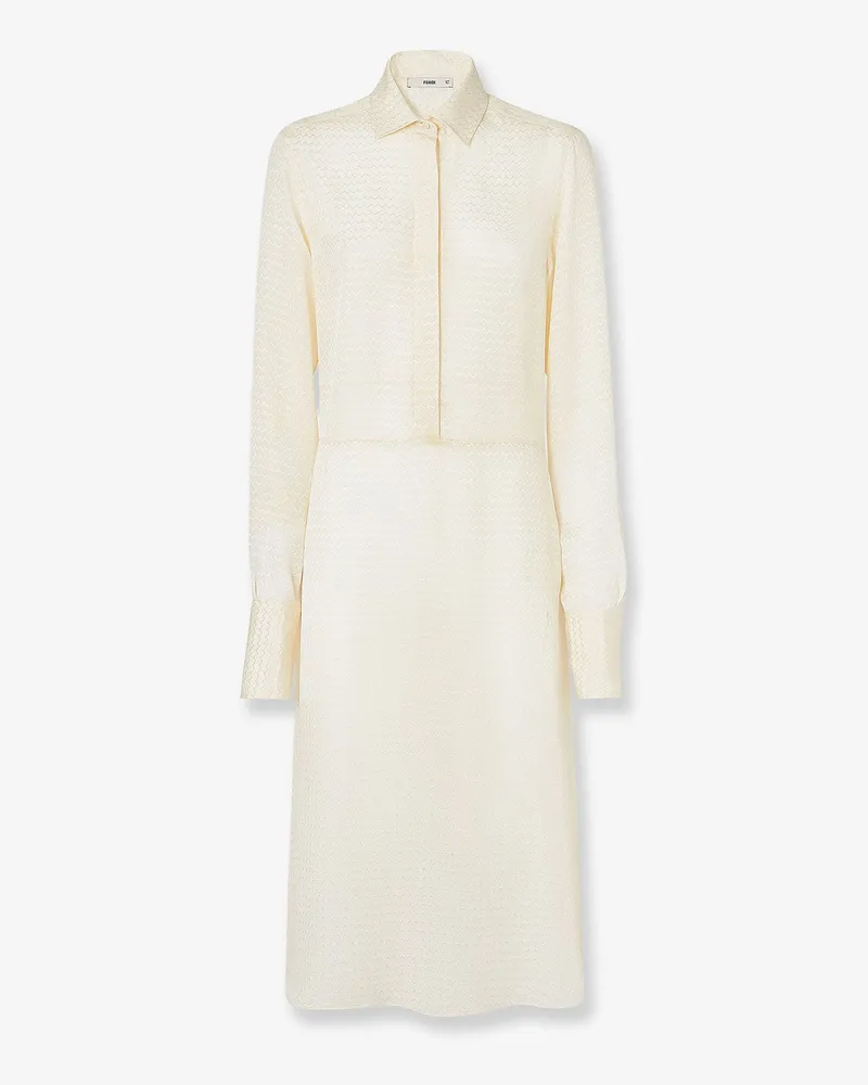 Fendi Silk jacquard Chemisier dress -  - gender_Woman Beige