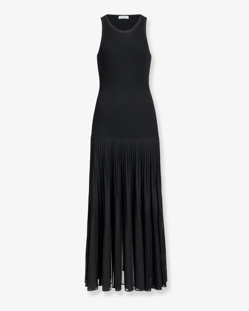 Alaïa Long pleated viscose blend dress -  - gender_Woman Black