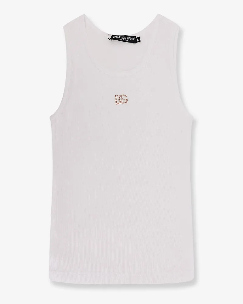 Dolce & Gabbana Ribbed cotton top -  - gender_Woman White