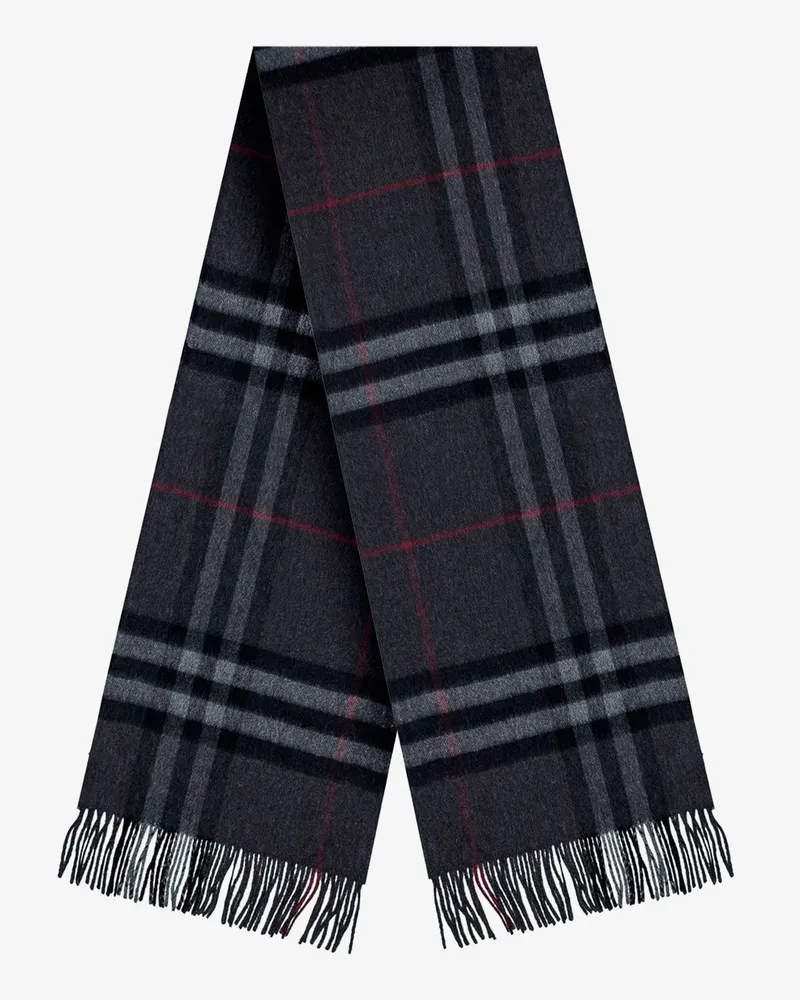 Burberry Cachemere scarf with Giant Check motif -  - gender_Man Grey