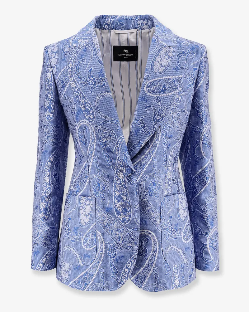 Etro Silk blend single-breasted blazer -  - gender_Woman Blue
