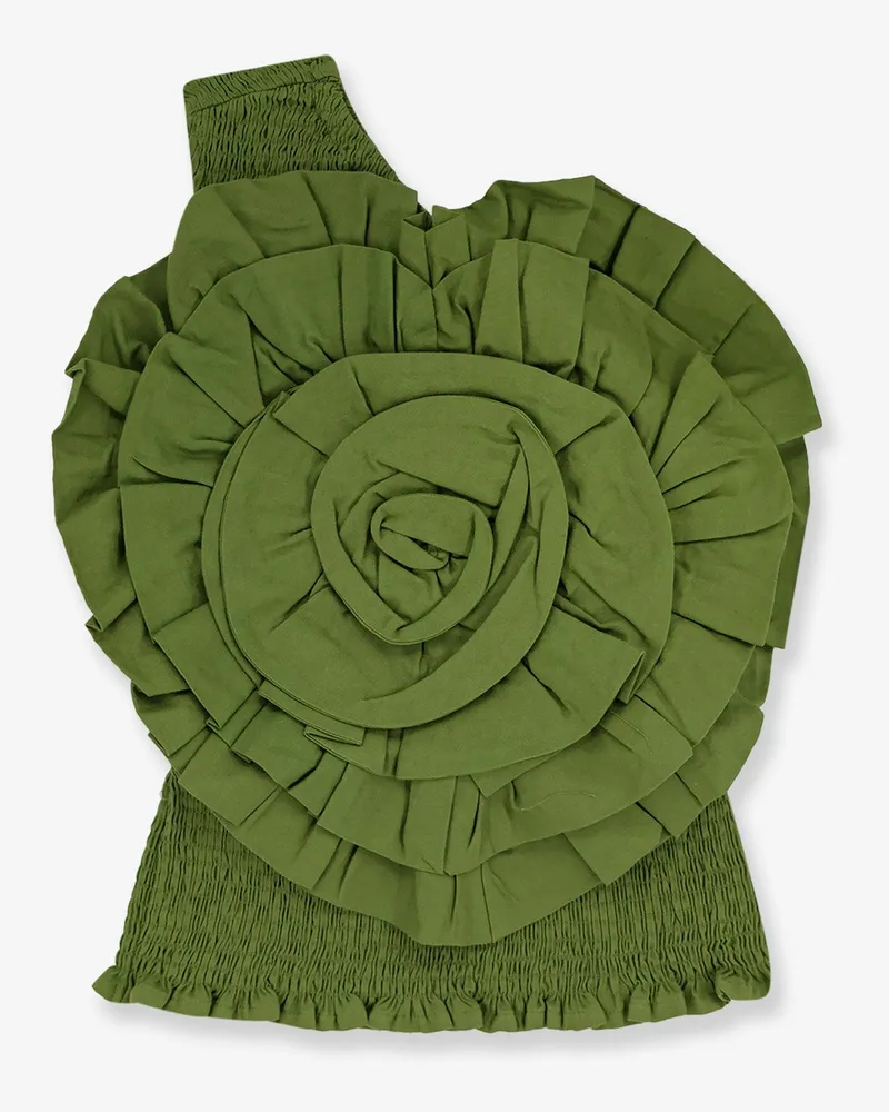 FARM Rio Green linen and viscose top -  - gender_Woman Green