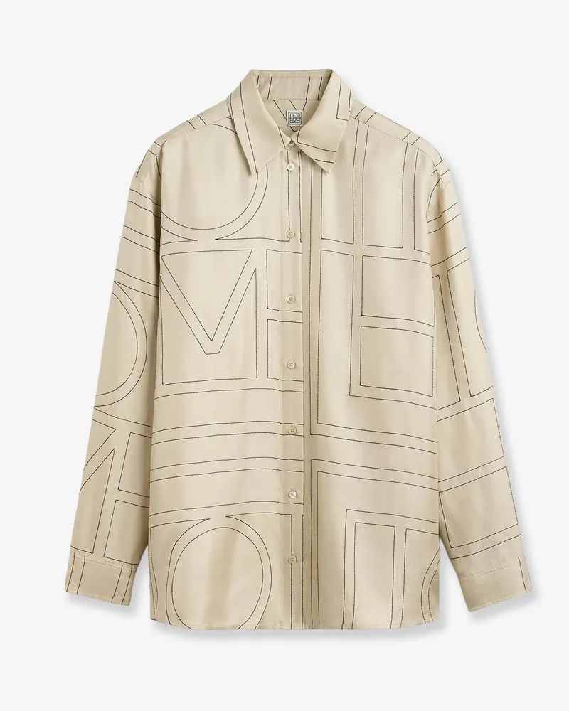 Totême Classic Pajamas organic silk shirt -  - gender_Woman Beige