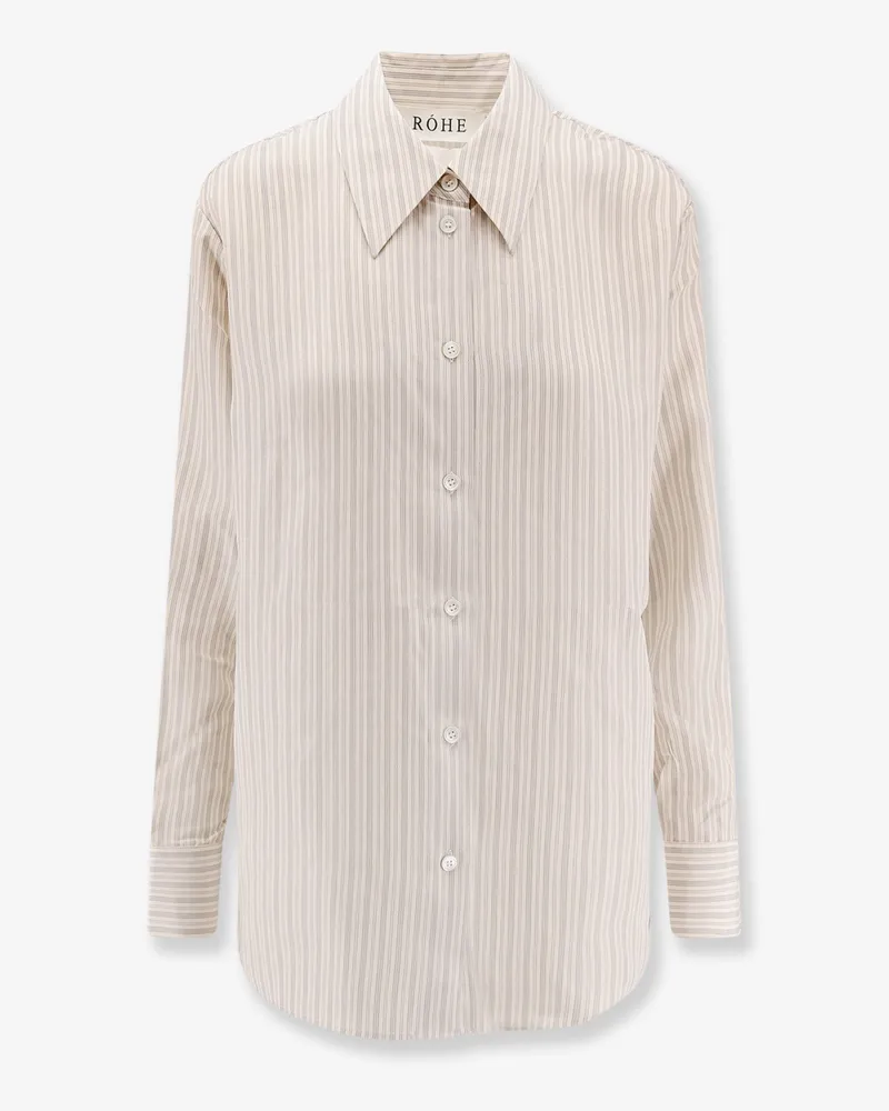 Róhe Silk striped shirt -  - gender_Woman Beige