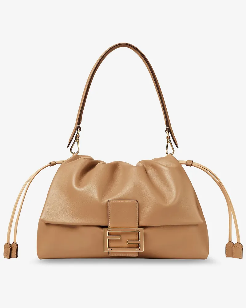 Fendi Mamma Baguette Large leather shoulder bag -  - gender_Woman Beige