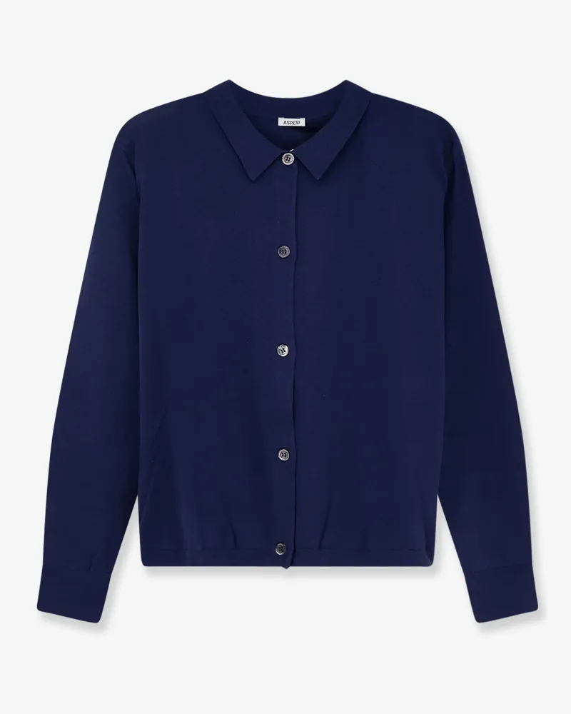 ASPESI Cotton, silk and linen blend cardigan -  - gender_Woman Blue