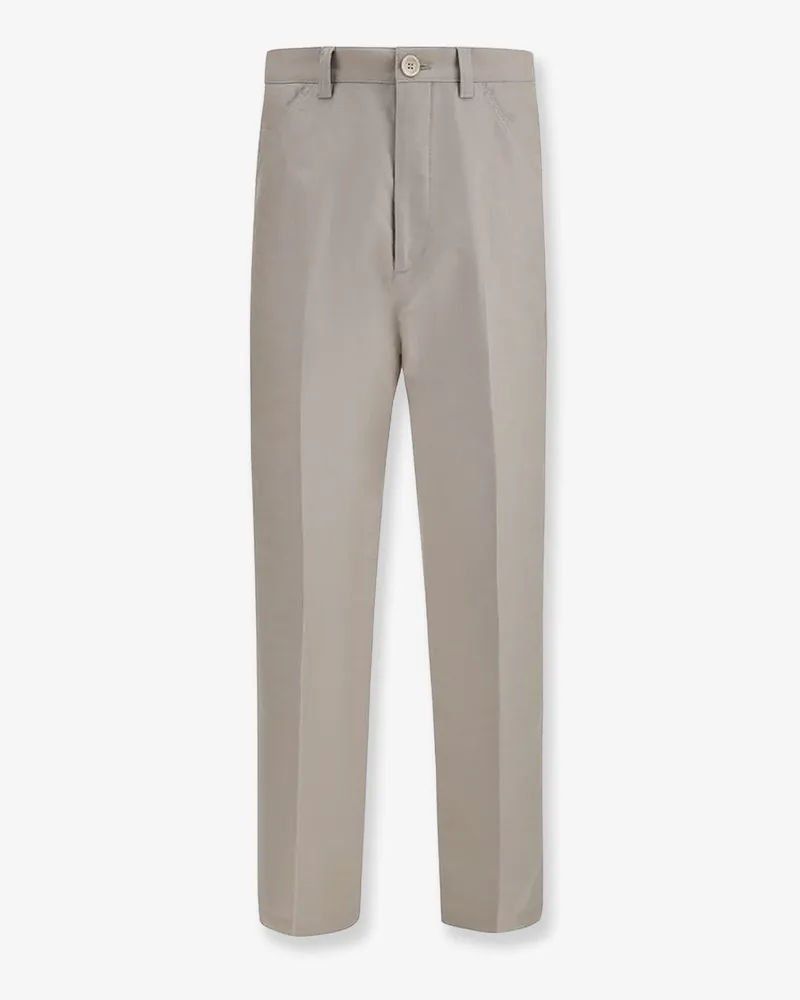 Brunello Cucinelli Cotton and linen trousers -  - gender_Man Beige
