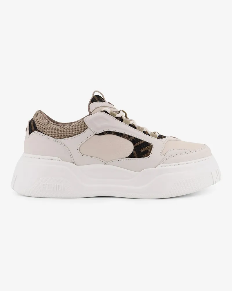 Fendi Force leather sneakers - FENDI - gender_Man White