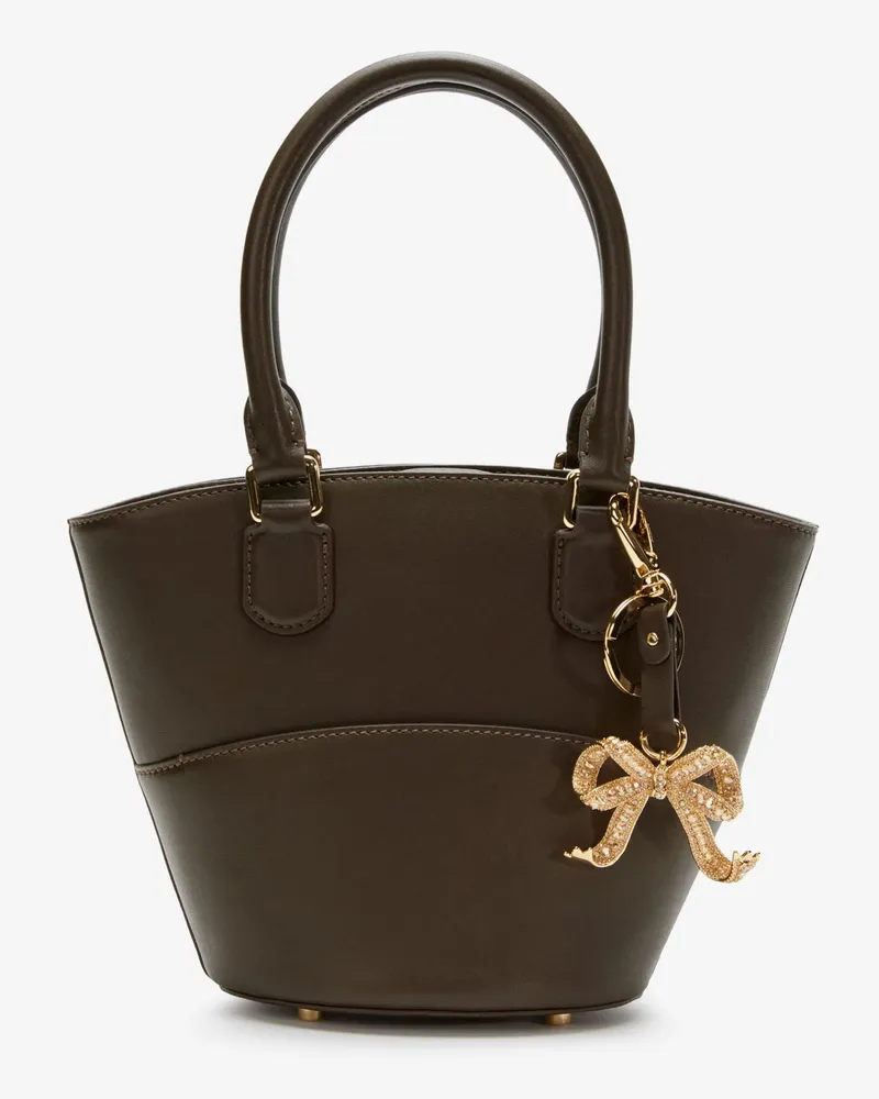 Self-Portrait Leather shoulder bag with iconic charm -  - gender_Woman Brown
