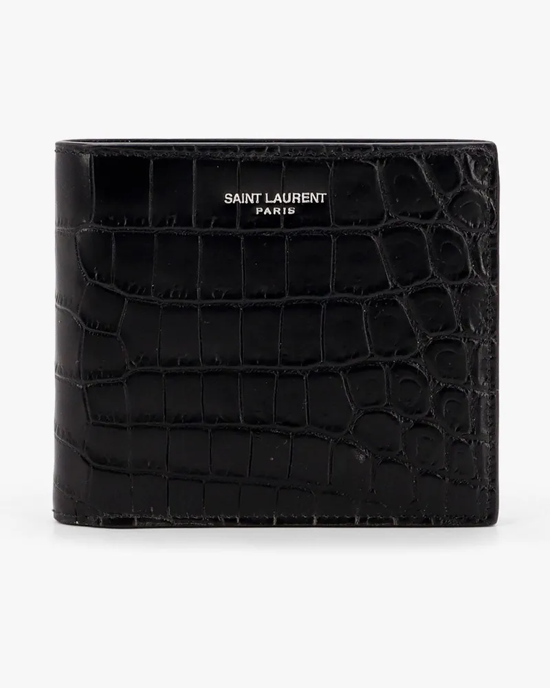 Saint Laurent Leather wallet with embossed lettering logo on the front -  - gender_Man 