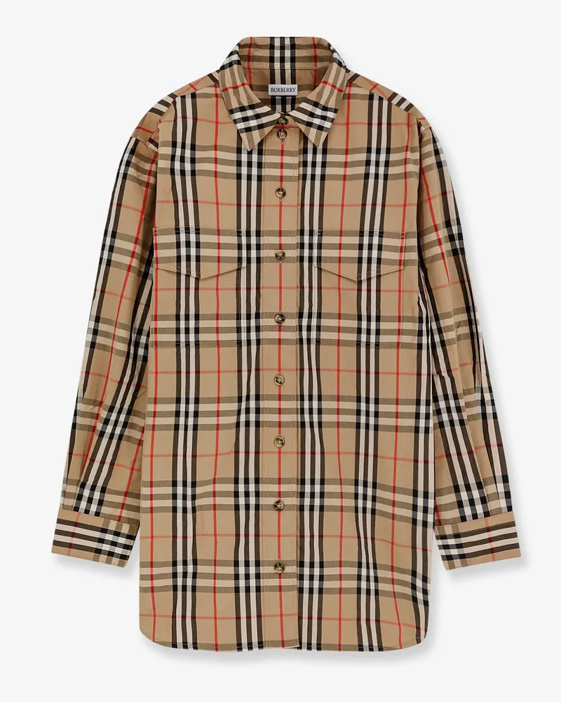 Burberry Cotton shirt with Check print -  - gender_Woman Beige