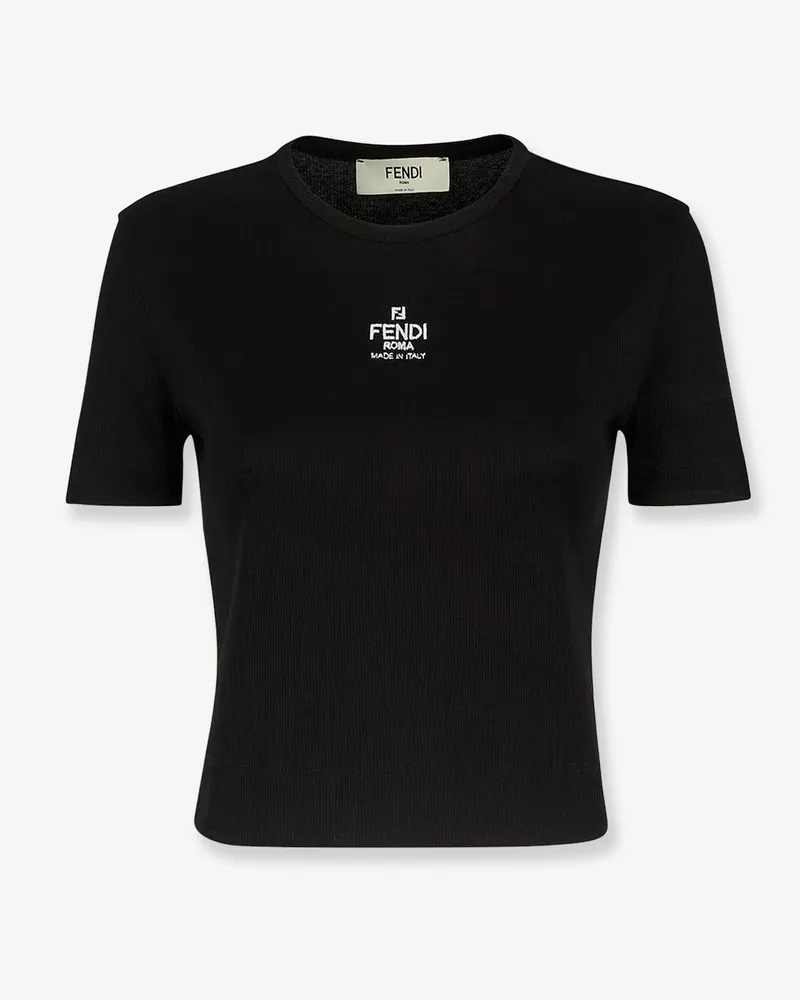 Fendi Ribbed cotton t-shirt -  - gender_Woman Black