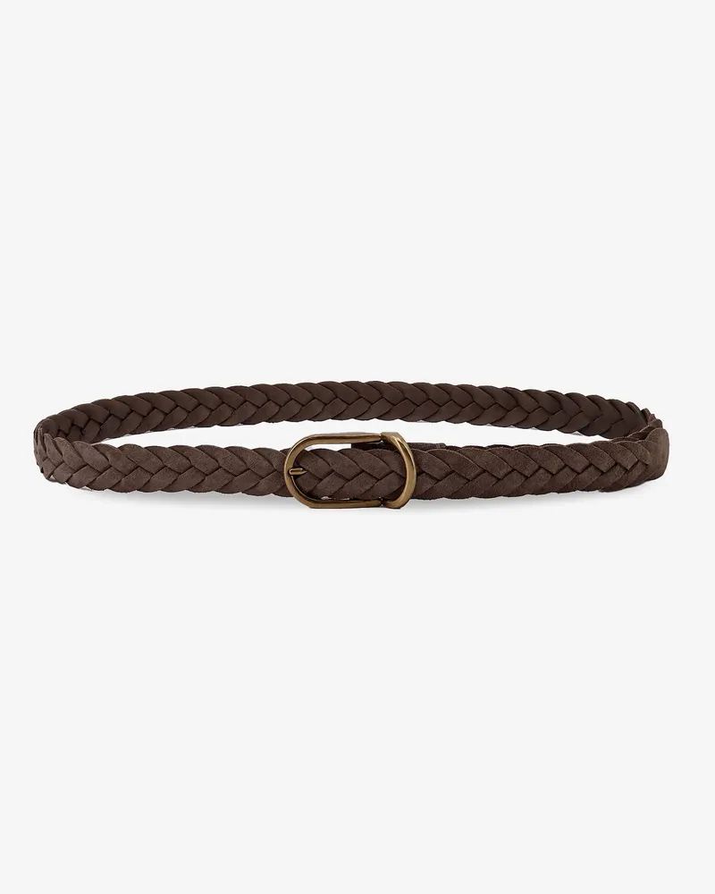 Brunello Cucinelli Suede woven belt -  - gender_Man Brown