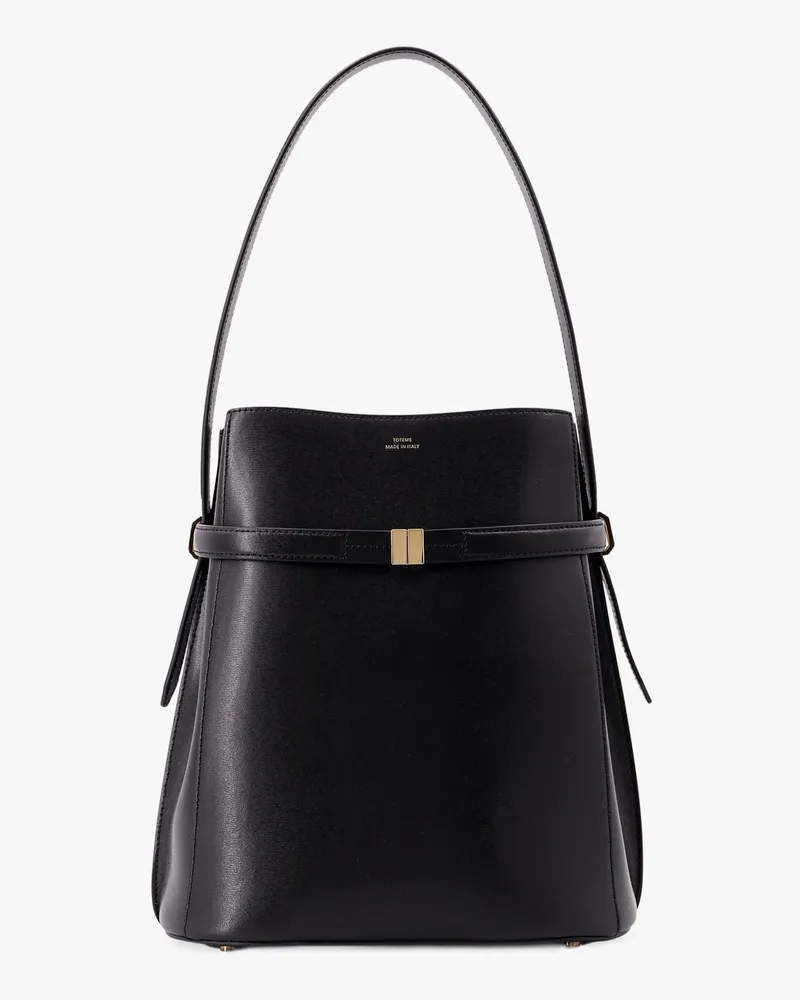 Totême Belted leather bucket bag -  - gender_Woman Black