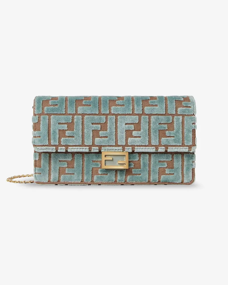 Fendi Baguette Wallet on Chain FF jacquard fabric shoulder bag -  - gender_Woman Green