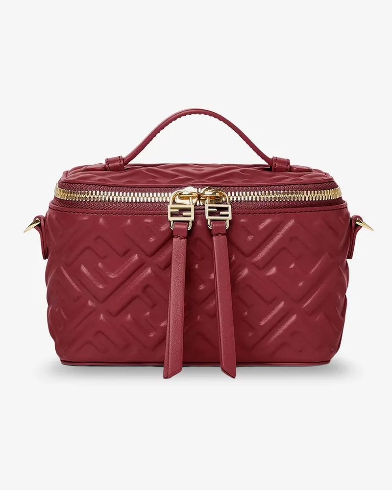 Fendi Vanity leather crossbody bag with FF motif - FENDI - gender_Woman Red