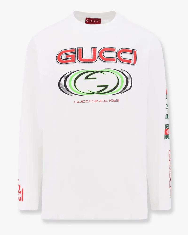 Gucci Cotton t-shirt with frontal gg print -  - gender_Man White