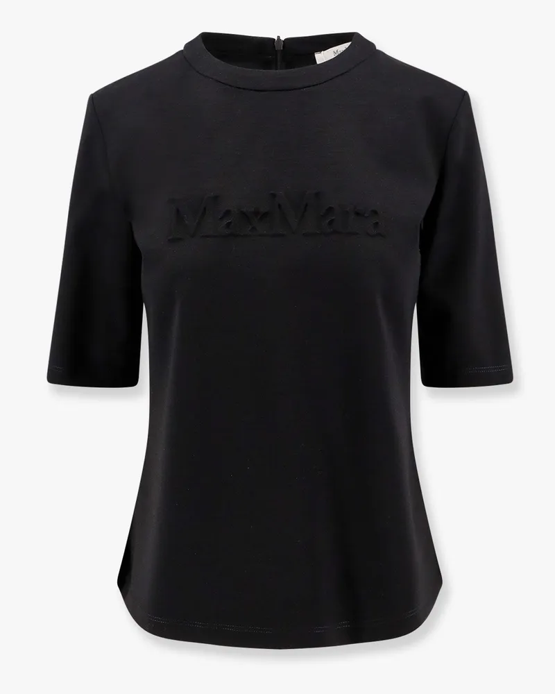 Max Mara Peter wool t-shirt with embossed frontal logo -  - gender_Woman Black