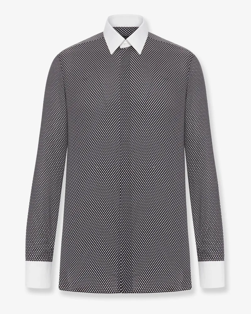 Tom Ford Microfantasy cotton shirt -  - gender_Man Black