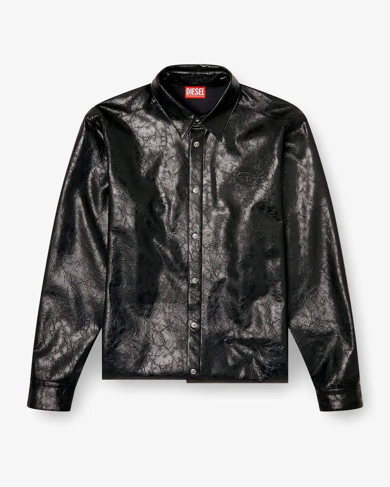 Diesel S-Simply-Qmbu faux-leather shirt -  - gender_Man Black
