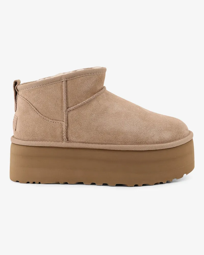 UGG Classic Ultra Mini Platform suede ankle boots -  - gender_Woman Beige