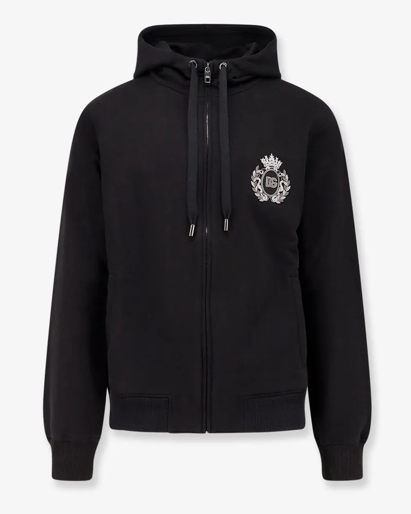 Dolce & Gabbana Cotton sweatshirt with logo patch -  - gender_Man Black