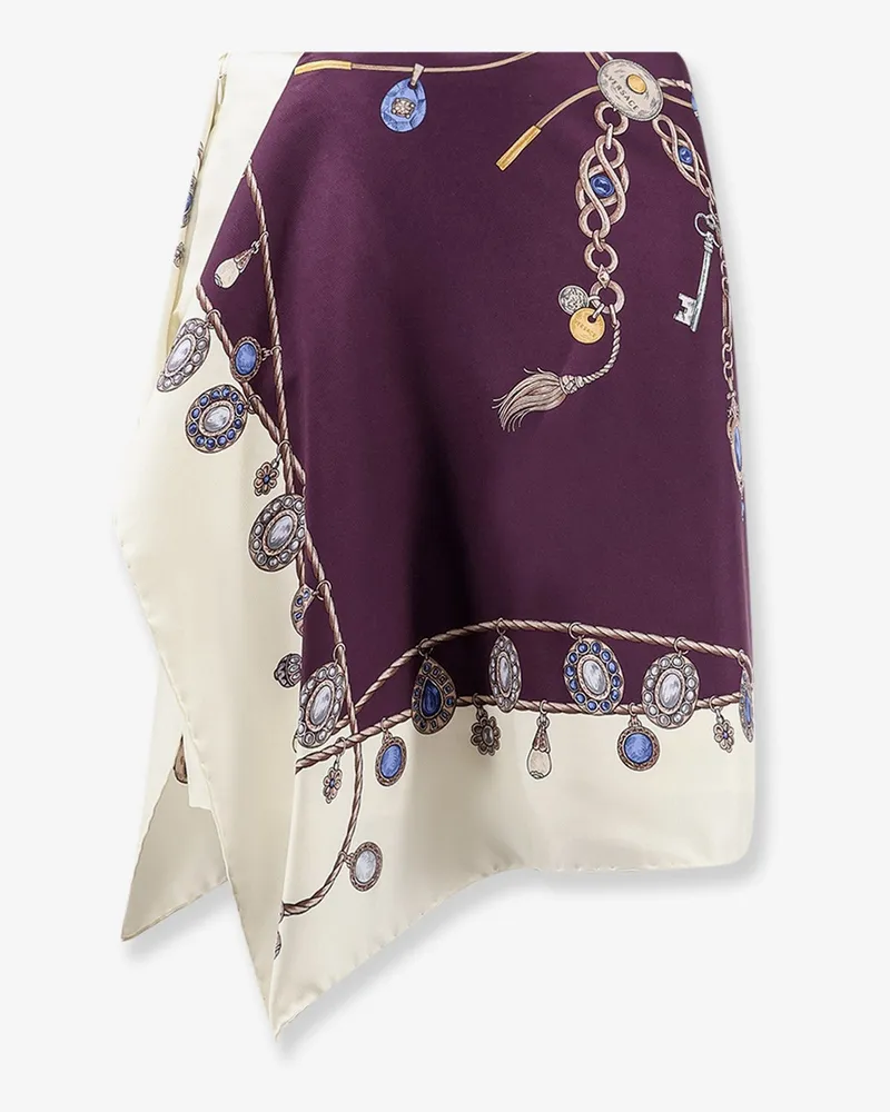 Versace Printed silk twill miniskirt -  - gender_Woman Purple