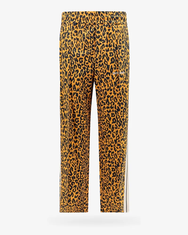 Palm Angels Linen and cotton trouser with animalier print -  - gender_Man Orange