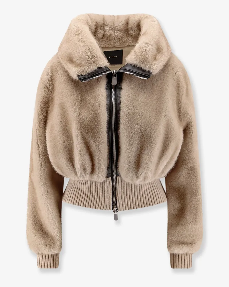 Pinko Bagels synthetic fur jacket -  - gender_Woman Beige
