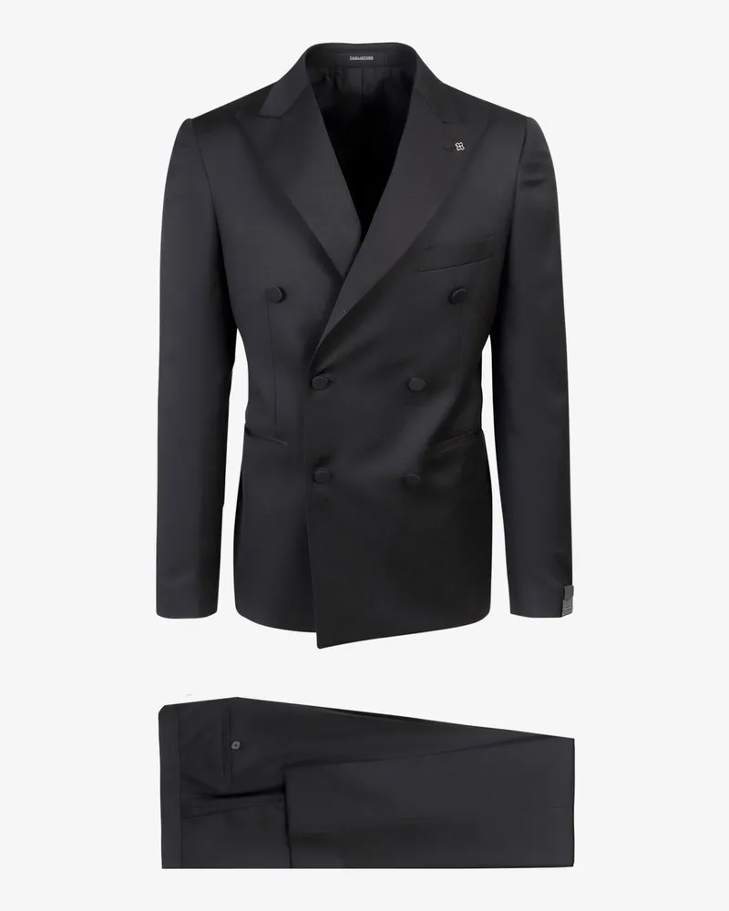 Tagliatore Virgin wool tuxedo with removable brooch -  - gender_Man Black