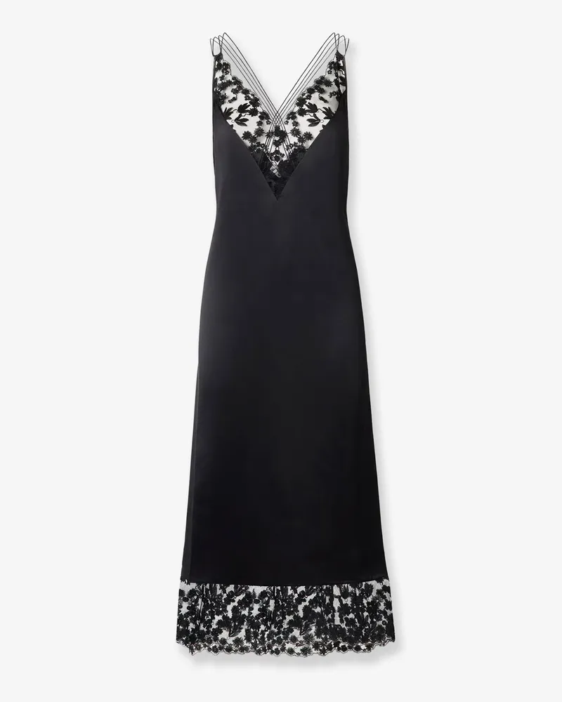 Fendi Silk and Millefiori lace Midi Dress -  - gender_Woman Black